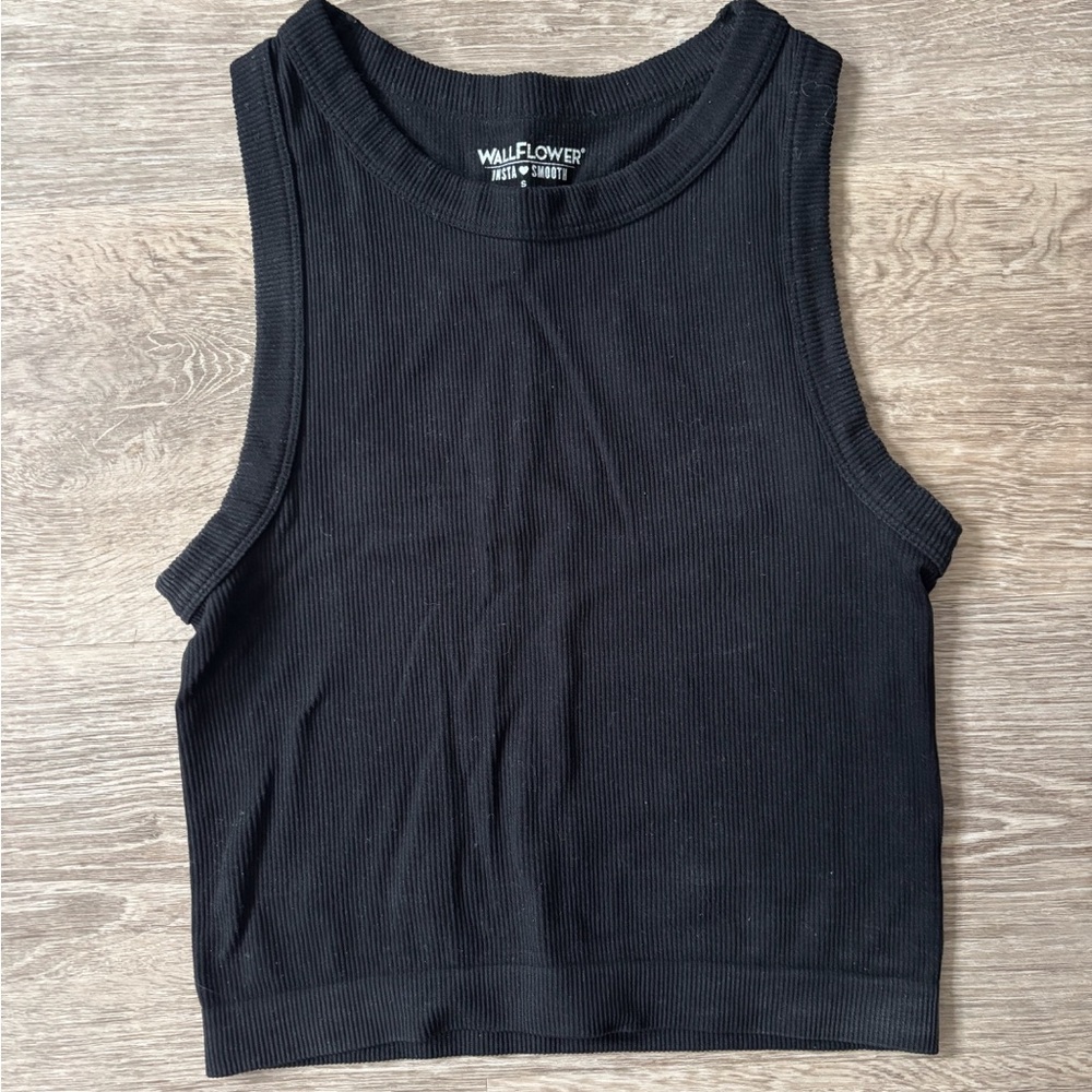 Black Ribbed Women's Tank Top